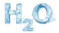 H2O water letters Royalty Free Stock Photo