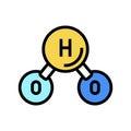 h2o water molecule color icon vector illustration