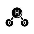 h2o water molecule glyph icon vector illustration Royalty Free Stock Photo