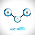 H2O. The water molecule icon Royalty Free Stock Photo