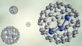 H2O or water molecule inside the fullerene C60 cage