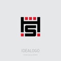 H and S logo. HS - monogram or logotype. Design element or icon. Emblem