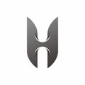 H sharp rounded company logo template black grey