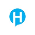 H speech bubble Logo , chat logo
