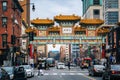 H Street and the Friendship Arch, in Chinatown, Washington, DC Royalty Free Stock Photo