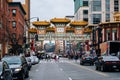 H Street and the Friendship Arch, in Chinatown, Washington, DC Royalty Free Stock Photo