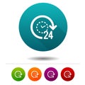 24h support icons. eCommerce signs. Shopping symbol. Circle web buttons Royalty Free Stock Photo