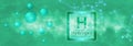 H symbol. Hydrogen chemical element