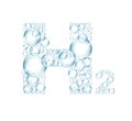 H2 symbol made from bubbles. Vector illustration