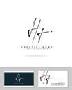 H T HT initial logo signature vector. Handwriting concept logo.