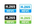 H.265 video compression standard. HEVC High Efficiency Video Coding. Vector stock illustration.
