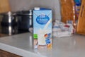 H - Vollmilch unskimmed milk from gutes Land good land stands in a fridge Royalty Free Stock Photo