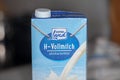 H - Vollmilch unskimmed milk from gutes Land good land stands in a fridge Royalty Free Stock Photo