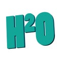 H20 water formula icon, cartoon style Royalty Free Stock Photo