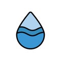 H20, water icon. Simple color with outline vector elements of aqua icons for ui and ux, website or mobile application