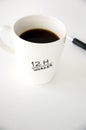 12h worker black coffee cup Royalty Free Stock Photo