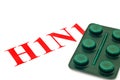 H1N1 - Closeup of green pills Royalty Free Stock Photo