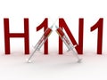 H1N1 with the two syringes Royalty Free Stock Photo