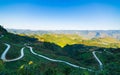 Ha Giang karst geopark mountain landscape in North Vietnam. Winding road in stunning scenery. Ha Giang motorbike loop, famous