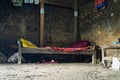 Ha Giang, Vietnam - Feb 13, 2016: Interiors inside a H`mong house. Income of minority ethnic households is very low Royalty Free Stock Photo