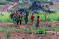 Child labor agriculture northern Vietnam Royalty Free Stock Photo