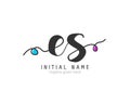 ES Signature initial logo template vector. Initial signature logo template. Initial letter logo template for logo identity and
