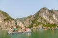 At Ha Long Bay, the incredible Floating Village,  Vietnam Royalty Free Stock Photo