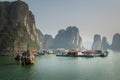 At Ha Long Bay, the incredible Floating Village,  Vietnam Royalty Free Stock Photo