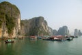 At Ha Long Bay, the incredible Floating Village,  Vietnam Royalty Free Stock Photo