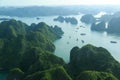 Ha Long Bay view from above, fisher farm in Halong bay Royalty Free Stock Photo