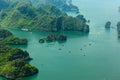 Ha Long Bay view from above, fisher farm in Halong bay Royalty Free Stock Photo