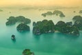 Ha Long Bay view from above, the most beautiful bay on the world Royalty Free Stock Photo