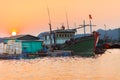 Ha Long Bay, Vietnam. Vietnamese fisherman life scene Royalty Free Stock Photo