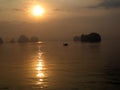 Ha Long Bay Vietnam at sunset