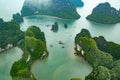 Ha Long Bay view from above, fisher farm in Halong bay Royalty Free Stock Photo