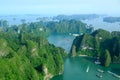 Ha Long Bay view from above, fisher farm in Halong bay Royalty Free Stock Photo