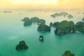 Ha Long Bay view from above, the most beautiful bay on the world Royalty Free Stock Photo