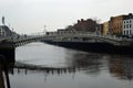 Ha`penny bridge over the River Liffey Dublin Ireland Royalty Free Stock Photo
