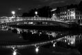 Ha Penny Bridge in Dublin, Ireland at night Royalty Free Stock Photo