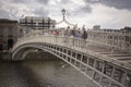 Ha`penny Bridge over Liffey river in Dublin, Ireland