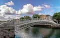 The Ha`penny bridge that spans the river Liffey in Dublin, Ireland.