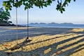 Haad Farang beachon Mook island early in the morning with Kradan island in the background Royalty Free Stock Photo
