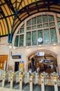 HAARLEM, NETHERLANDS, AUGUST 2019: Inside of historical building of train station in old city Haarlem, Holland Royalty Free Stock Photo