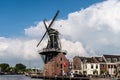 Famous Windmill De Adriaan by the Spaarne River in Haarlem