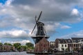 Famous Windmill De Adriaan by the Spaarne River in Haarlem