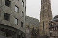 Haas Haus building and Stephansdom cathedral in Vienna