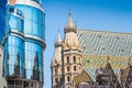 Haas Haus with St. Stephen's Cathedral in Vienna, Austria Royalty Free Stock Photo