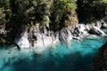 Haast River, Blue pond, New Zealand South Island Royalty Free Stock Photo