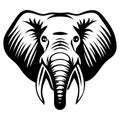 Powerful Elephant Head Silhouette Design Royalty Free Stock Photo
