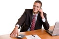 Habby businessman in office makes telephone call Royalty Free Stock Photo